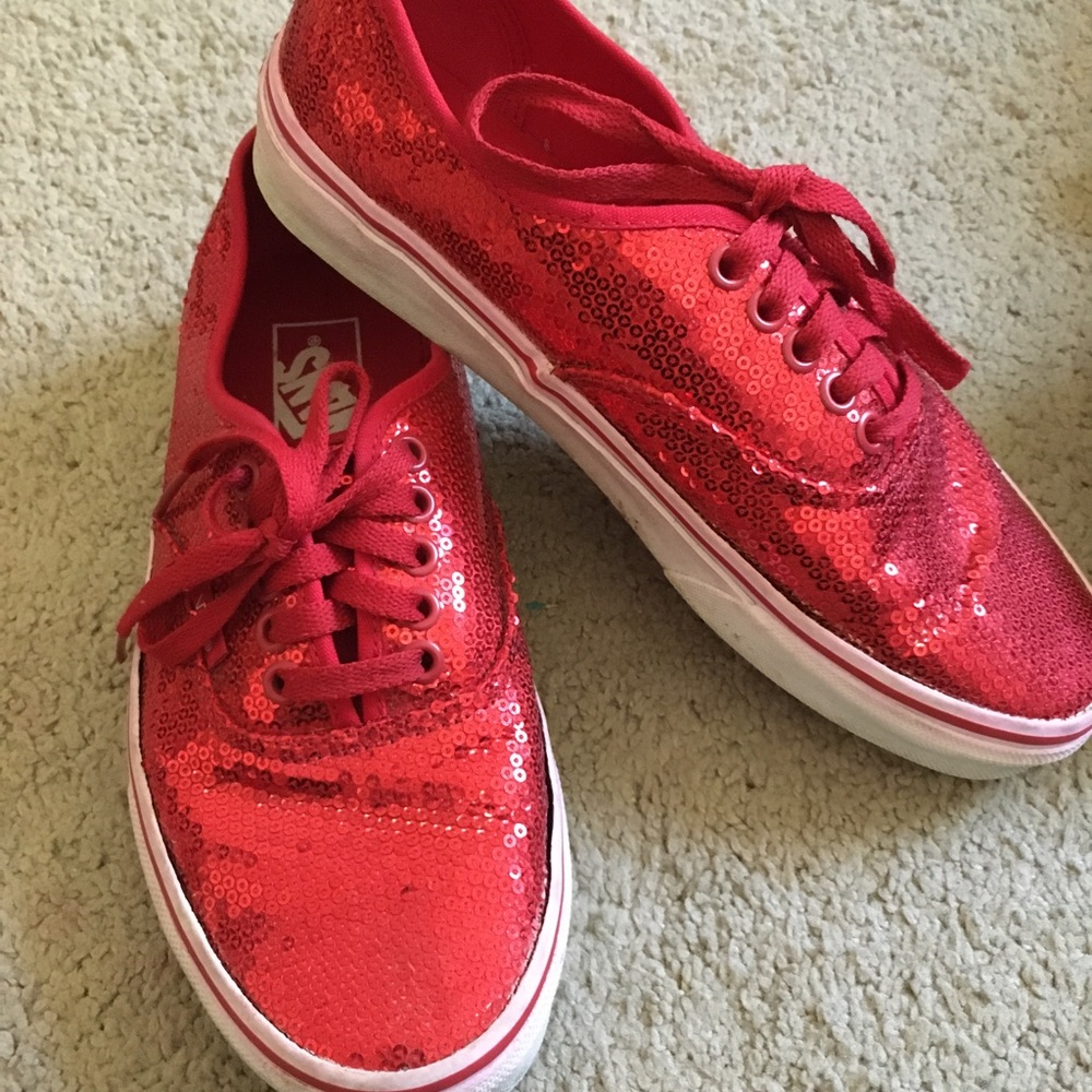 Red sequin ruby slipper vans size 8